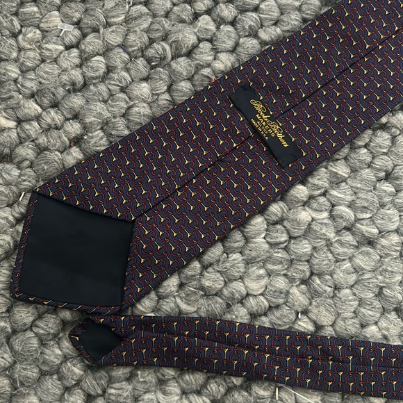Brooks Brothers Blue Red Printed Tie - Picture 4 of 5